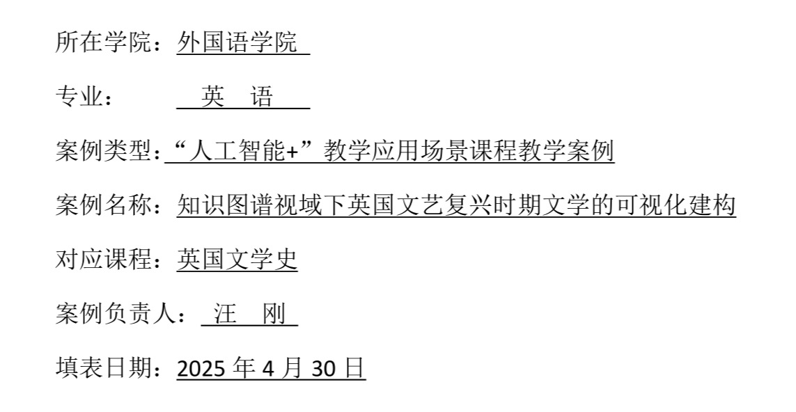 知识图谱视域下英国文艺复兴时期文学的可视化建构